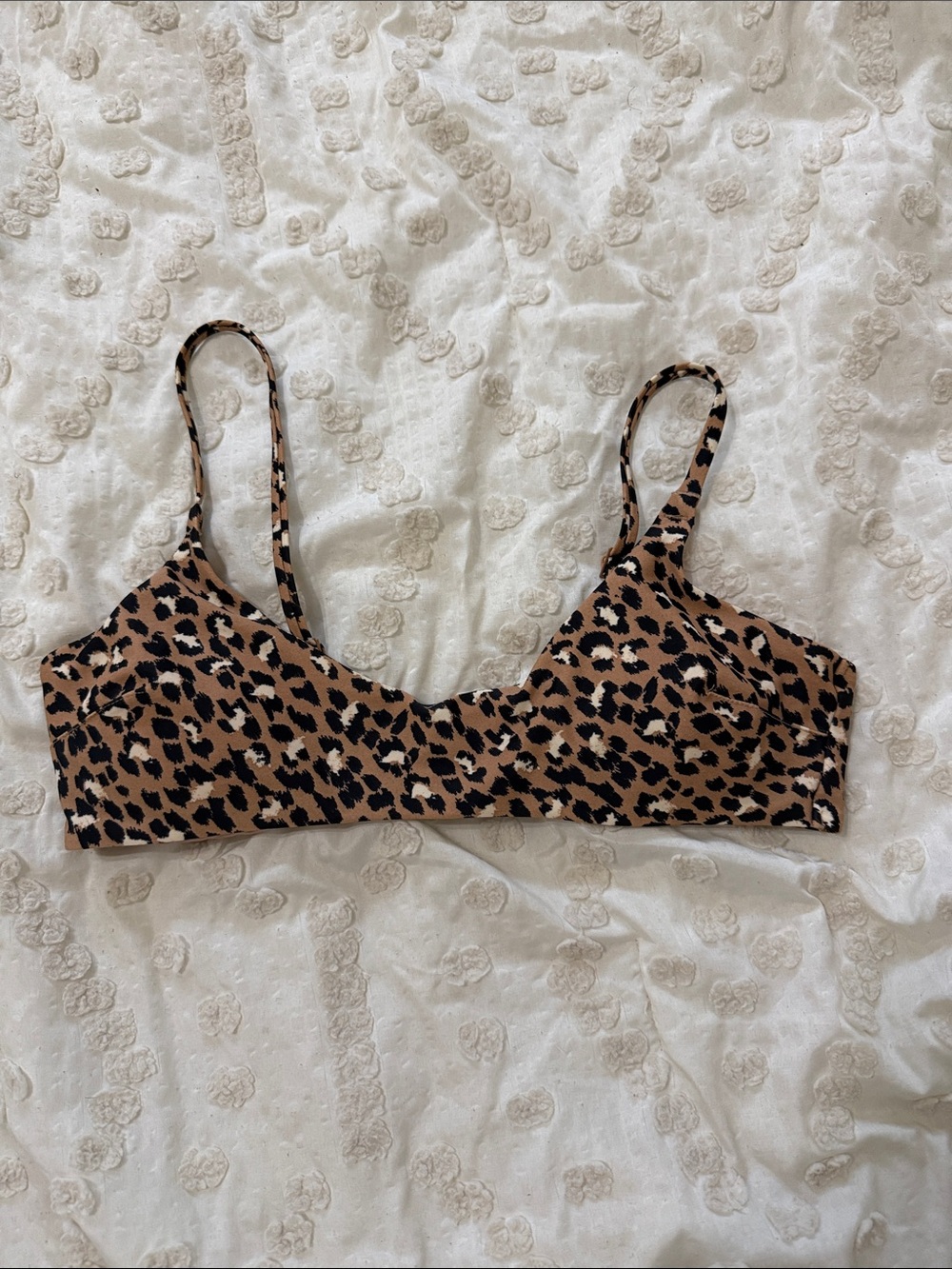 aerie Leopard Print Bralette in Brown and Black